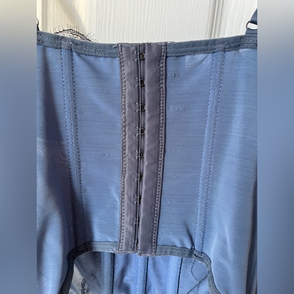 UO Out From Under Modern Love Lace Corset in Slate Blue - Picture 10 of 16